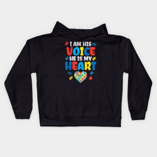 I Am His Voice He Is My Heart Autism Awareness Asl Sped Kids Hoodie